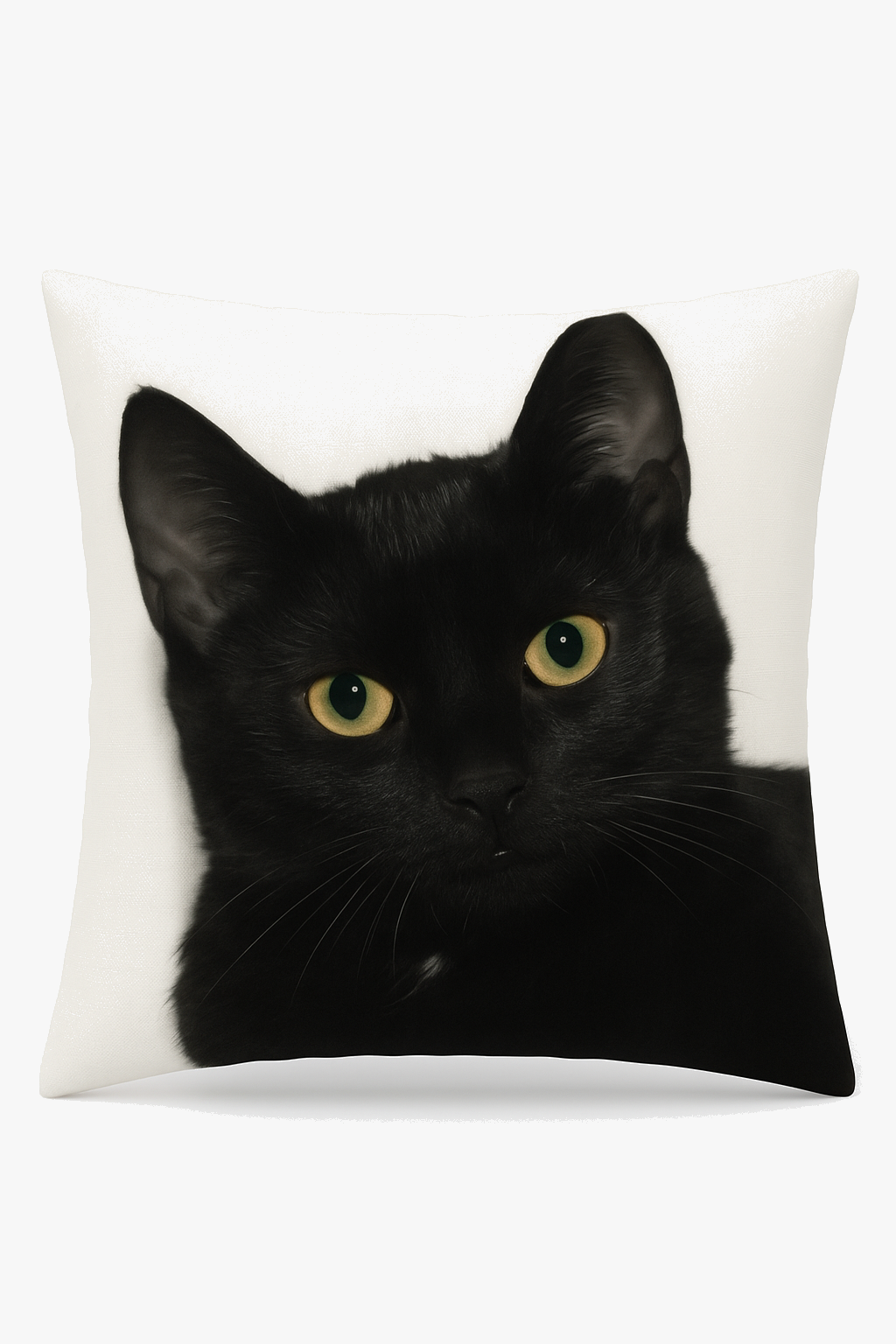 housse de coussin carrée imprimée chat noir décoratif