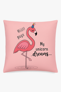 housse de coussin carrée motif flamant rose décoratif pour canapé