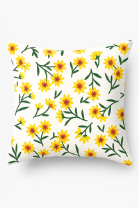 housse de coussin carrée à fleurs aquarelle 45x45 cm