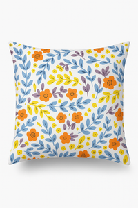 housse de coussin carrée à fleurs aquarelle 45x45 cm décoratif