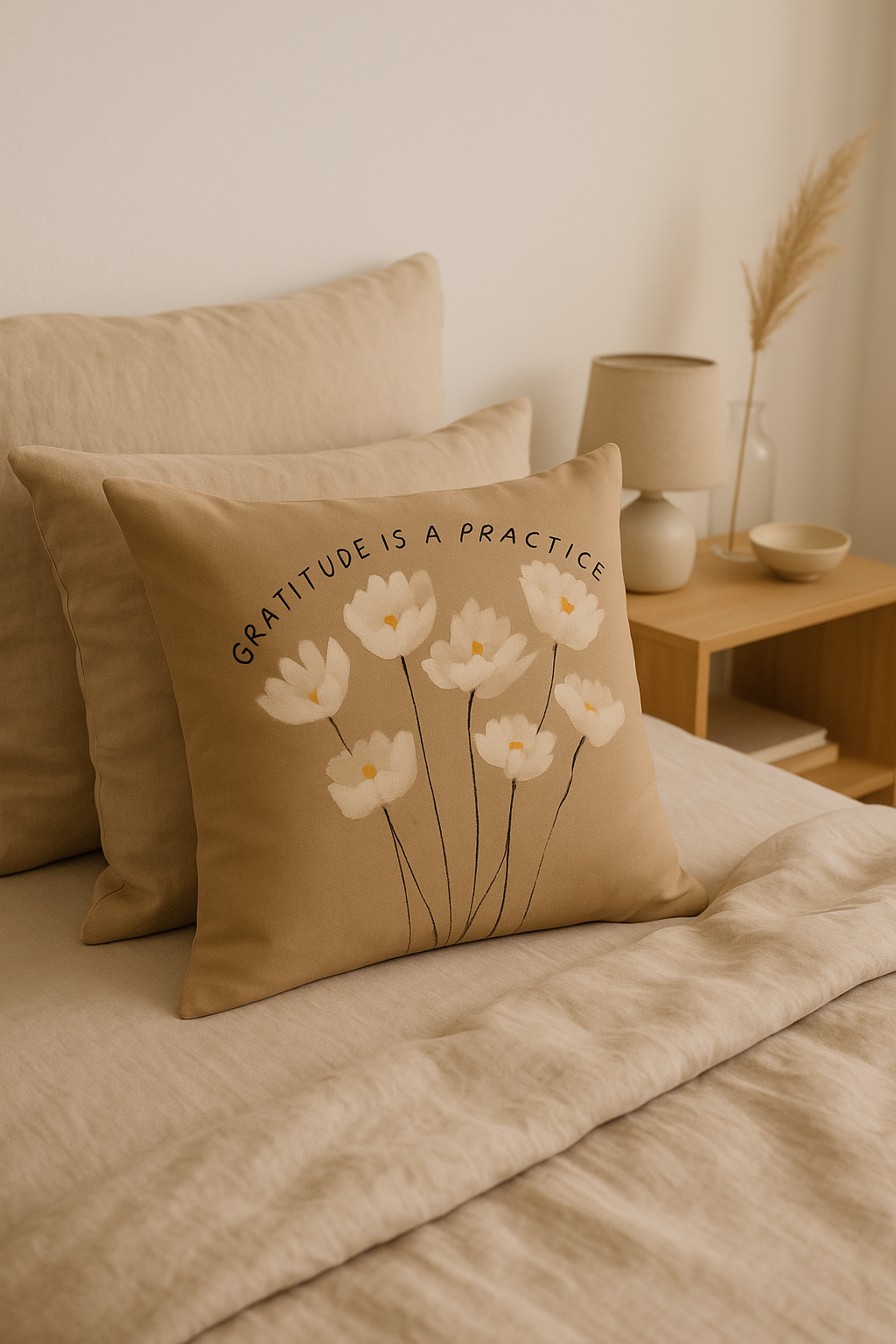 housse de coussin carrée géométrique marron chic et moderne