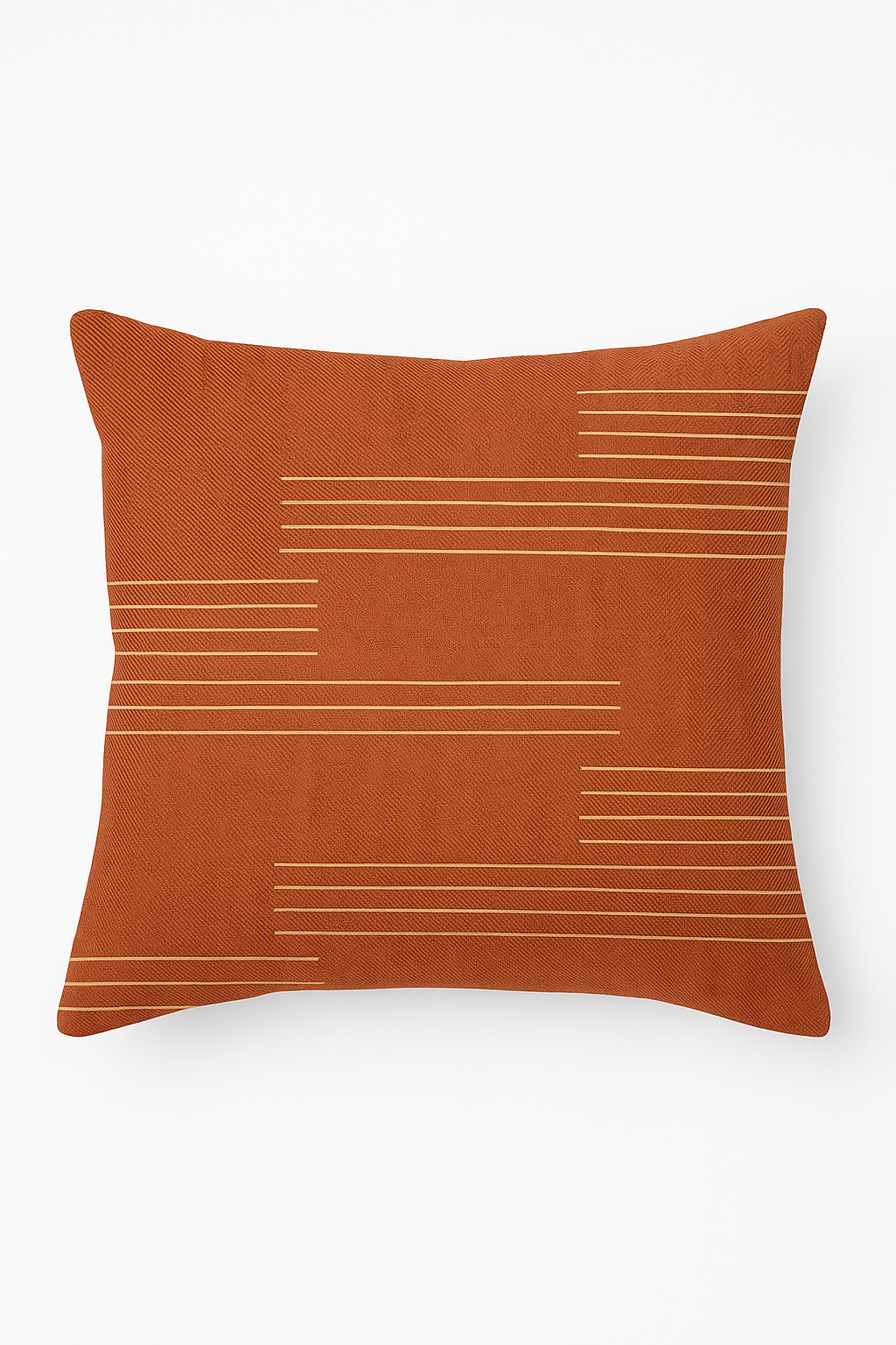 housse de coussin carrée motif géométrique marron élégant