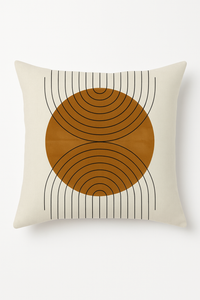 housse de coussin carrée motif géométrique marron élégant et moderne
