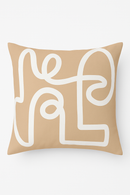housse de coussin carrée motif géométrique marron élégant et moderne