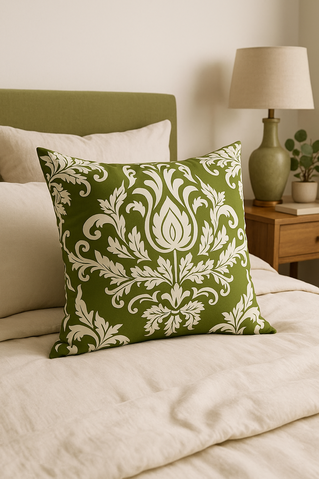 housse de coussin créative à motifs de feuilles vertes - vue 3 sur 2
