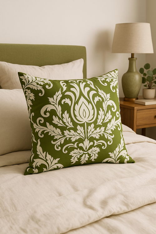 housse de coussin créative à motifs de feuilles vertes