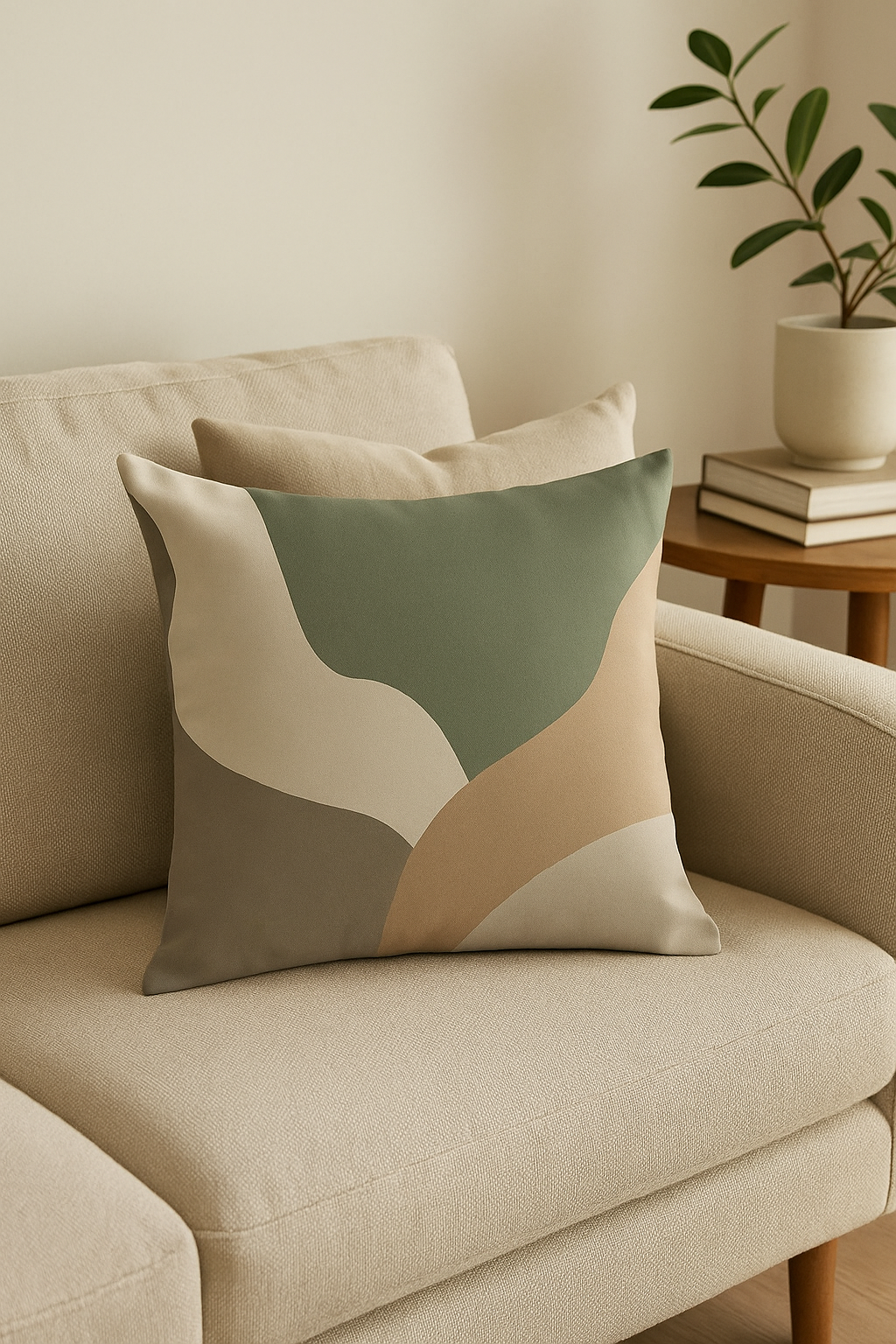 housse de coussin créative à motifs de feuilles vertes - vue 3 sur 2