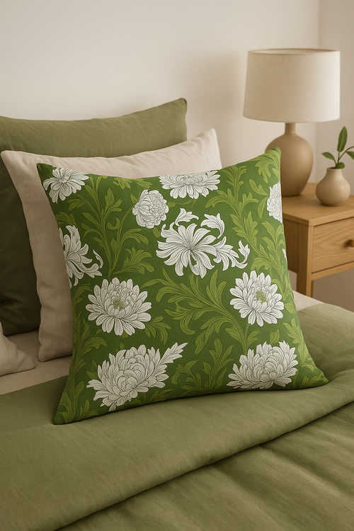 housse de coussin créative à motifs de feuilles vertes