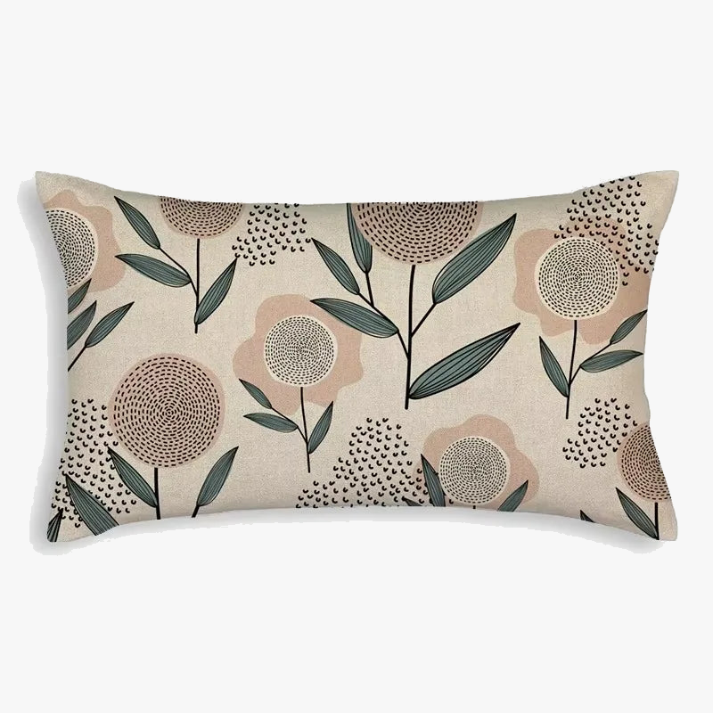 housse de coussin décorative motif feuilles de tournesol