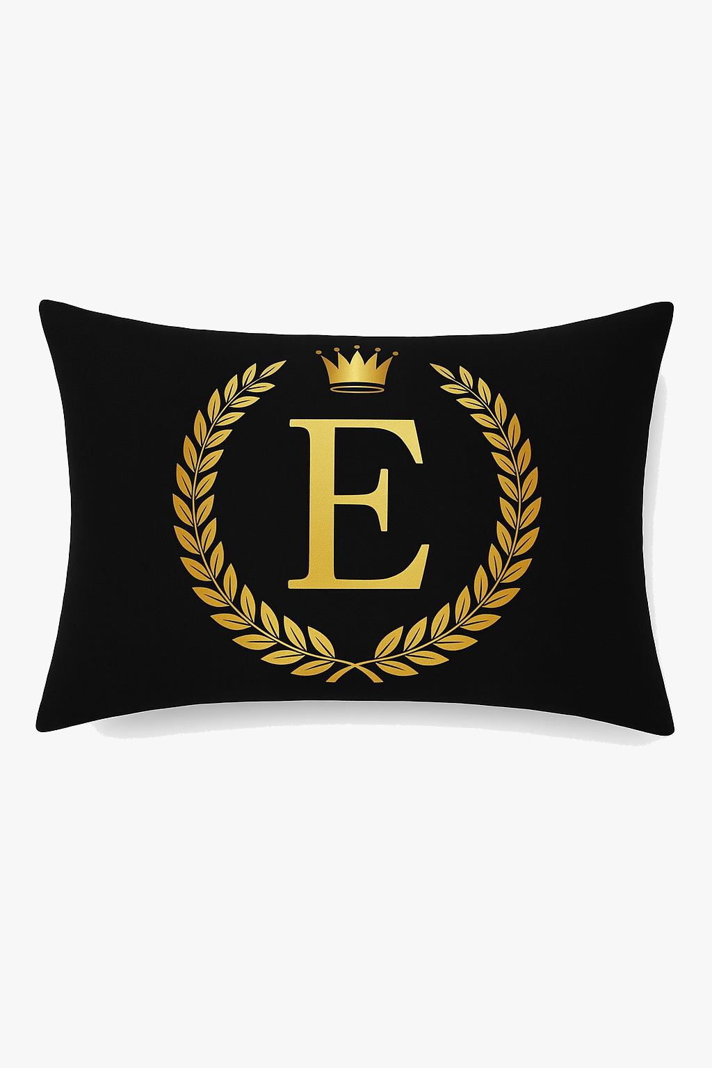 housse de coussin décorative motif lettres noires dorées