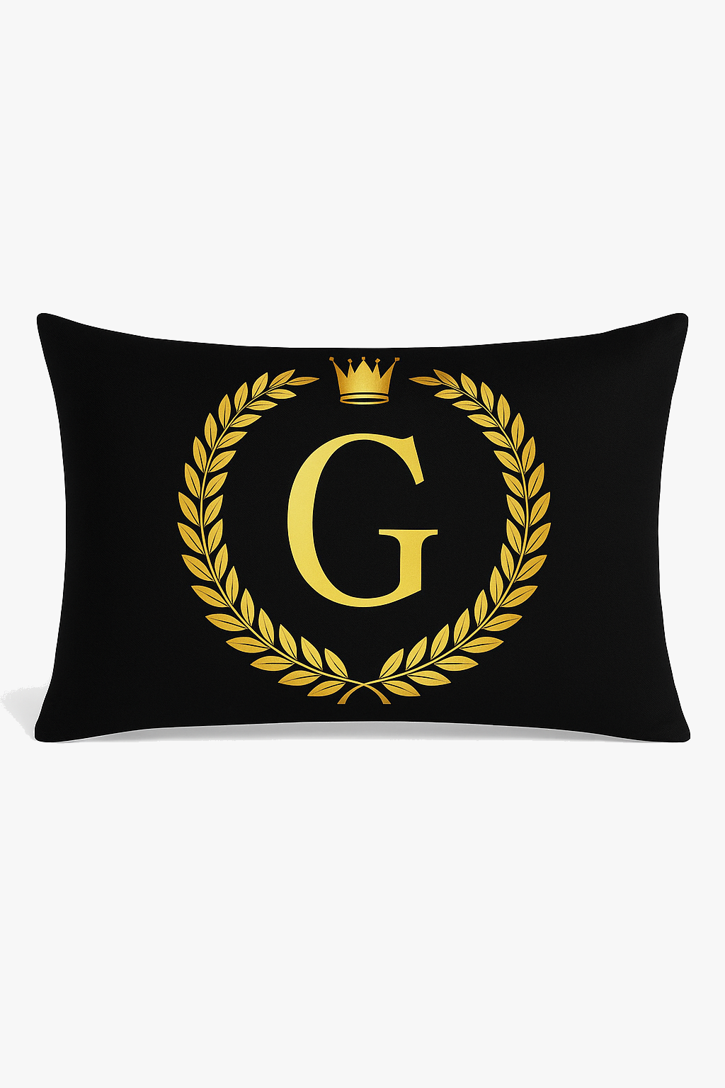 housse de coussin décorative motifs lettres noires dorées