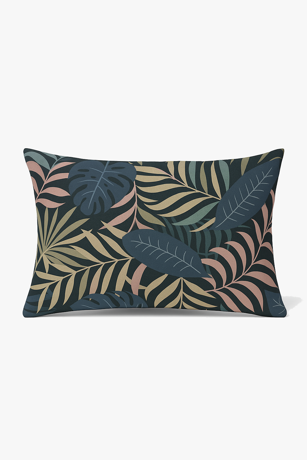 housse de coussin décorative motifs tropicales vertes 30 x 50 cm