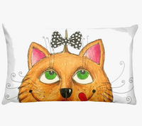 housse de coussin décorative petits animaux chiot chat