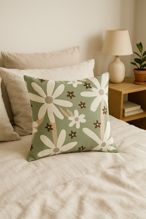 housse de coussin décorative à motifs de feuilles vertes