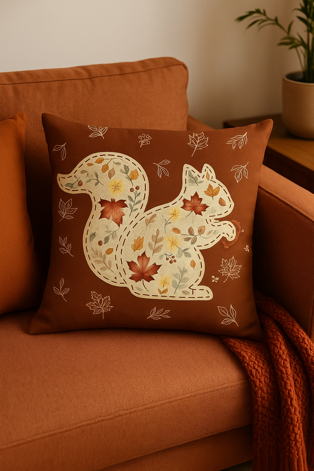 housse de coussin décorative automnale love and home - vue 3 sur 2