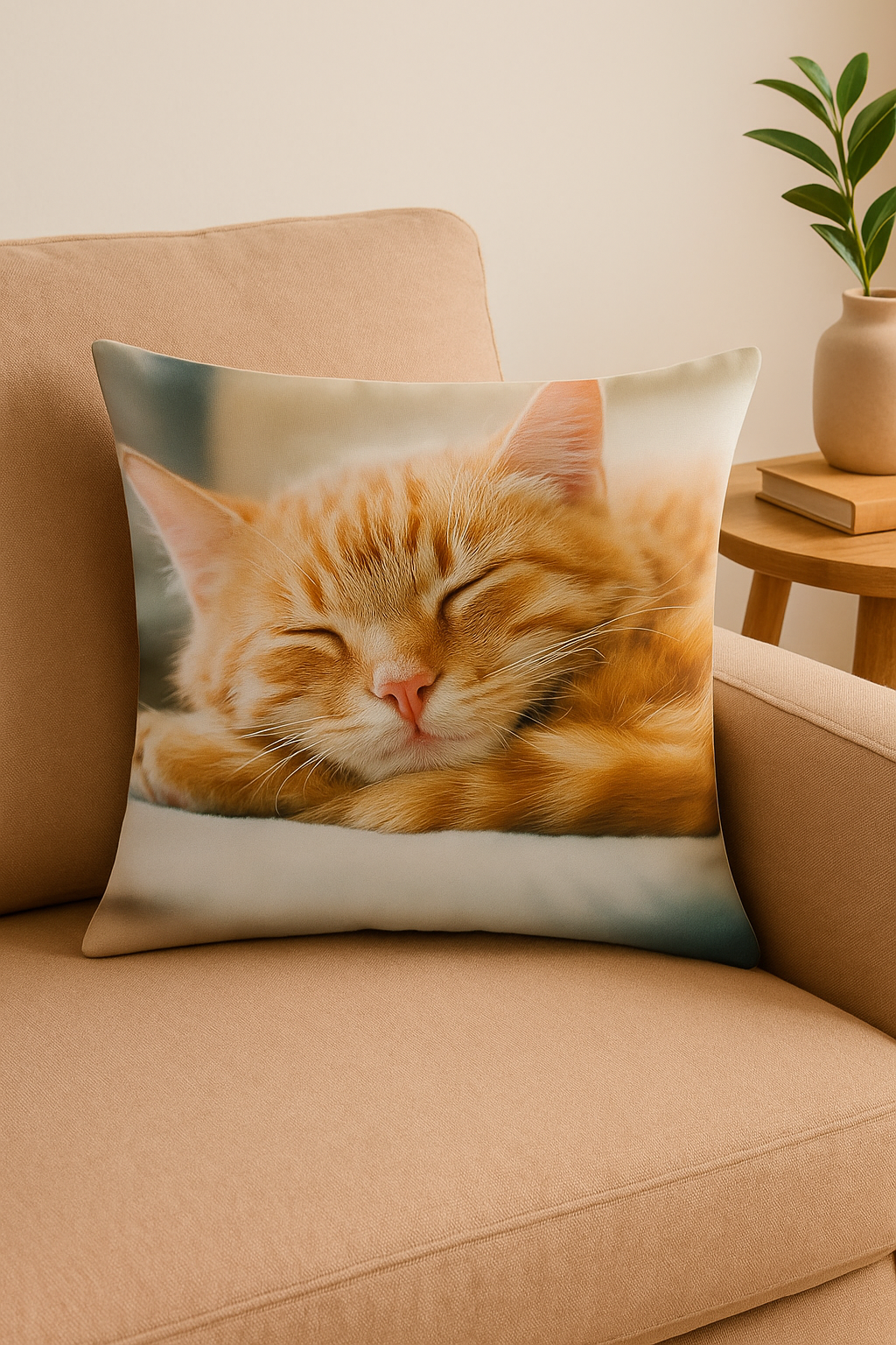 housse de coussin décorative avec motif chat mignon