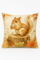housse de coussin décorative écureuil citrouille automne