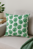 housse de coussin décorative motif cactus et plantes tropicales
