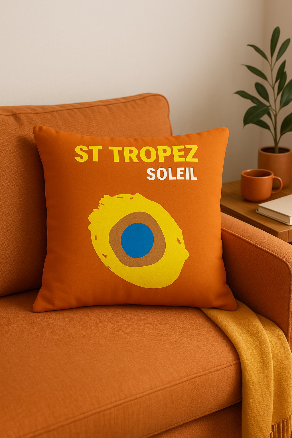 housse de coussin décorative motif citron abstrait style cartoon