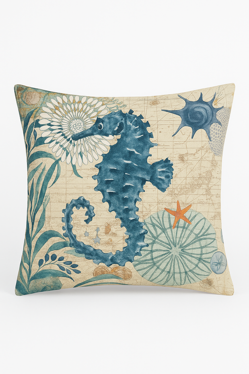housse de coussin décorative tortue marine design élégant