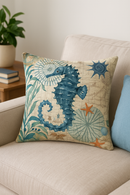 housse de coussin décorative tortue marine design élégant