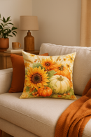 housse de coussin écureuil et citrouille automne décorative