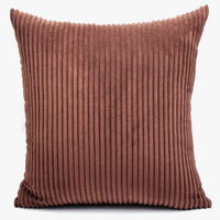 housse de coussin en velours côtelé rayé pour décoration classique