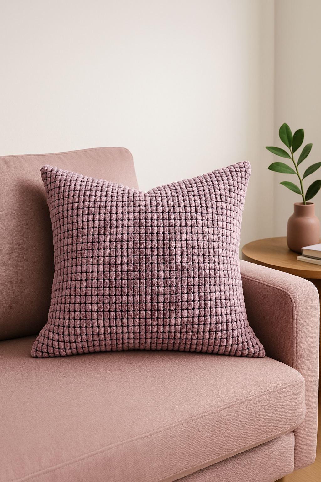 housse de coussin en velours côtelé coloris uni 40 à 70 cm