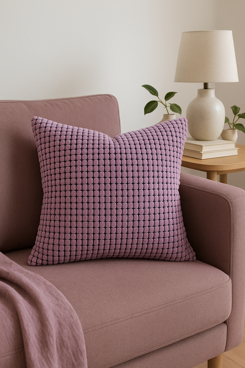 housse de coussin en velours côtelé pour canapé ou lit