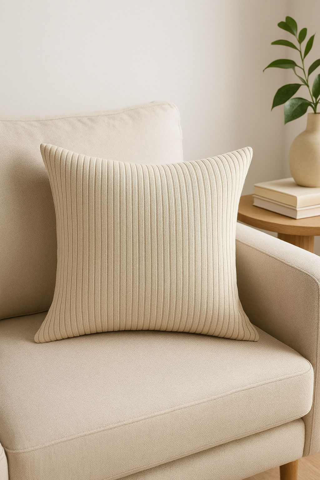 housse de coussin en velours côtelé rayé 45 à 60 cm
