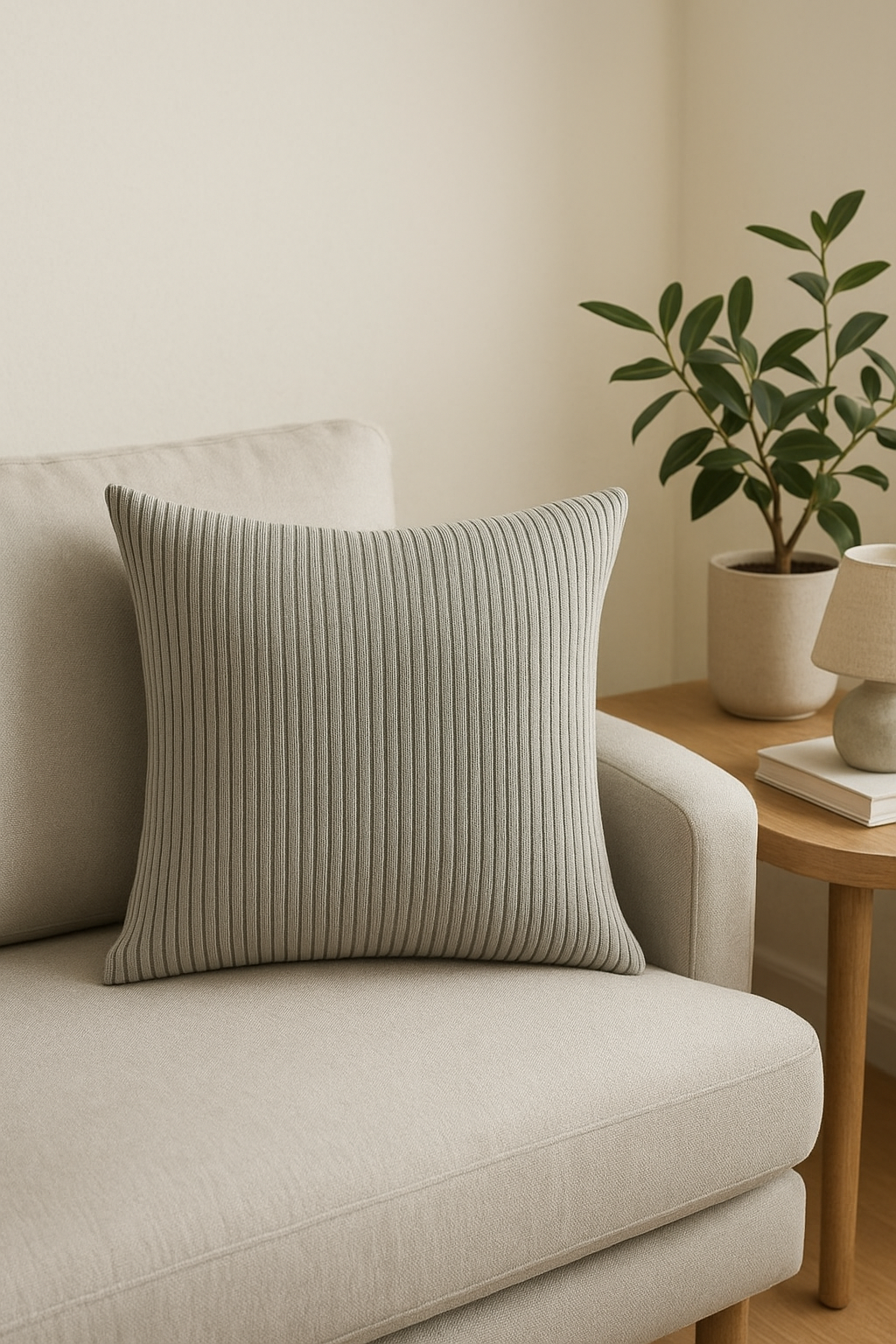 housse de coussin en velours côtelé rayé pour canapé-lit - vue 3 sur 2