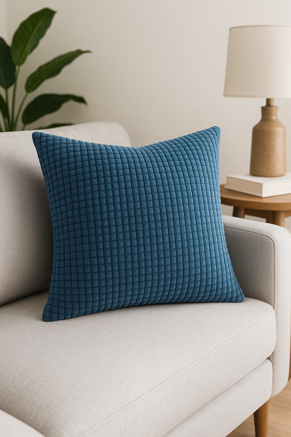 housse de coussin en velours côtelé unie 40 à 70 cm