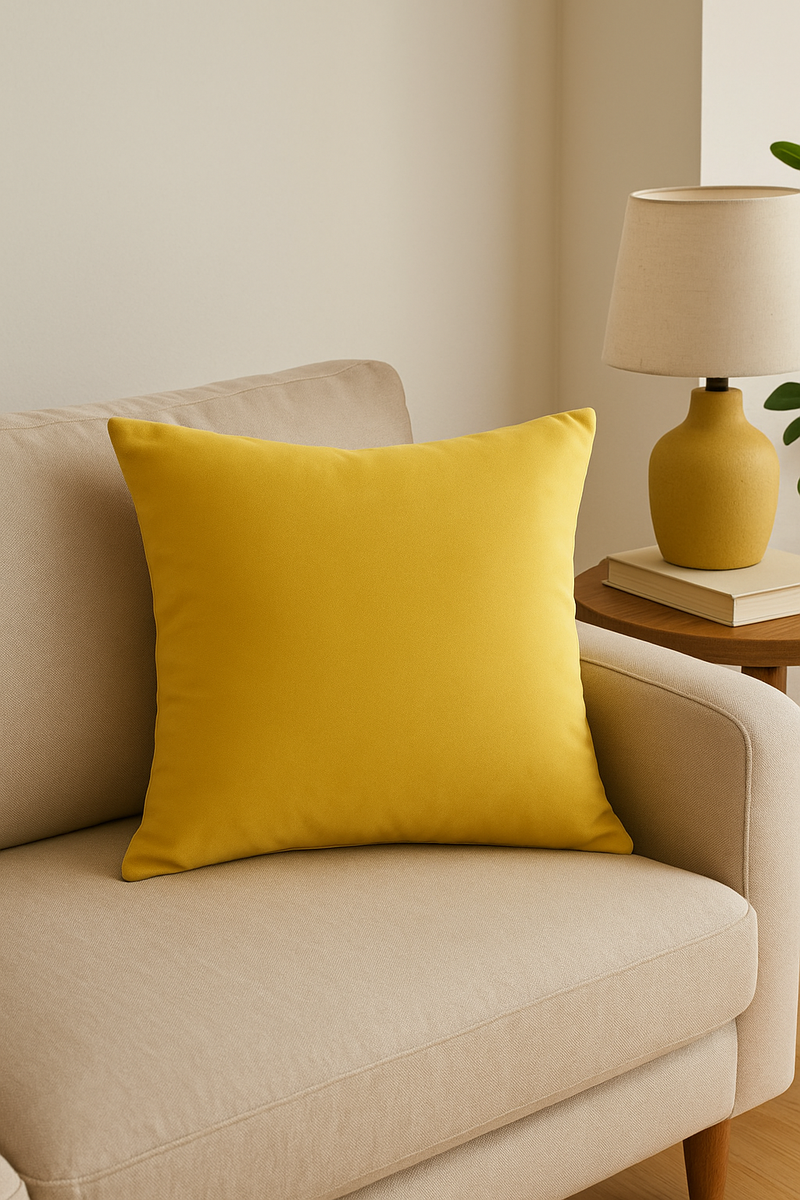 housse de coussin en velours hollandais sur mesure couleur unie