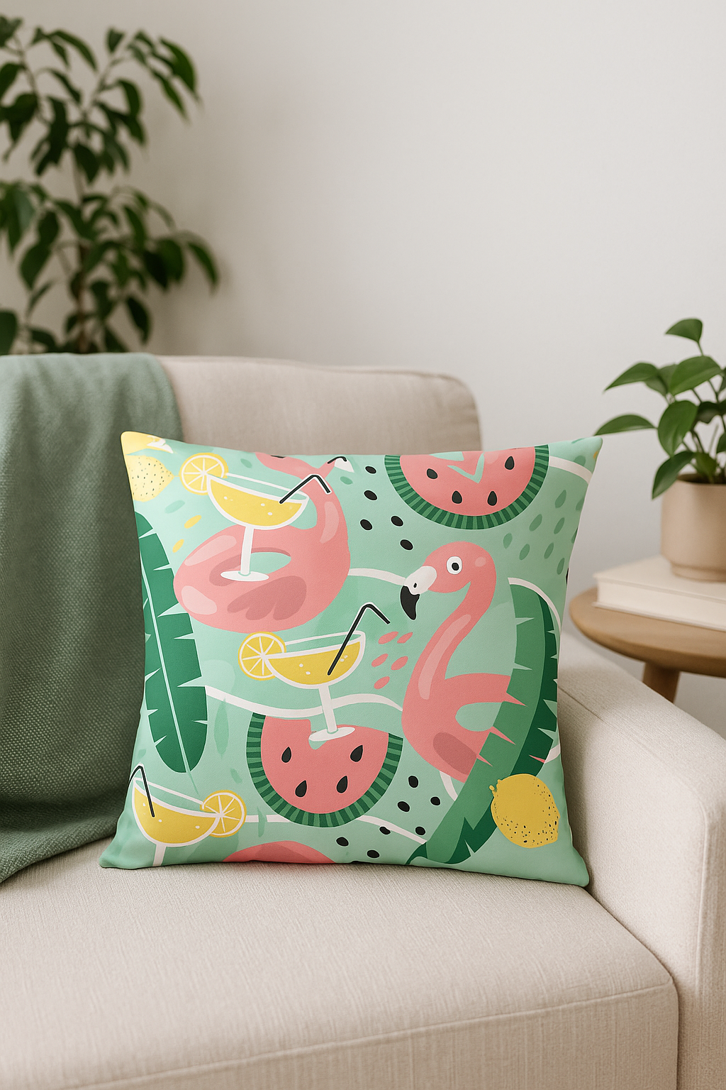 housse de coussin flamant rose pour une touche colorée