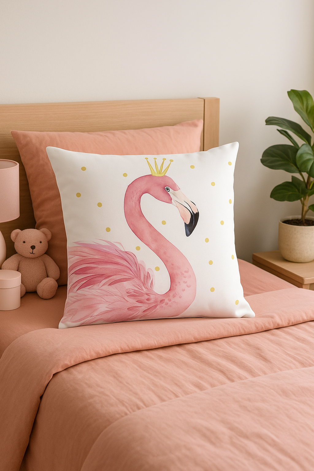 housse de coussin flamant rose tropical 45x45 cm décoratif