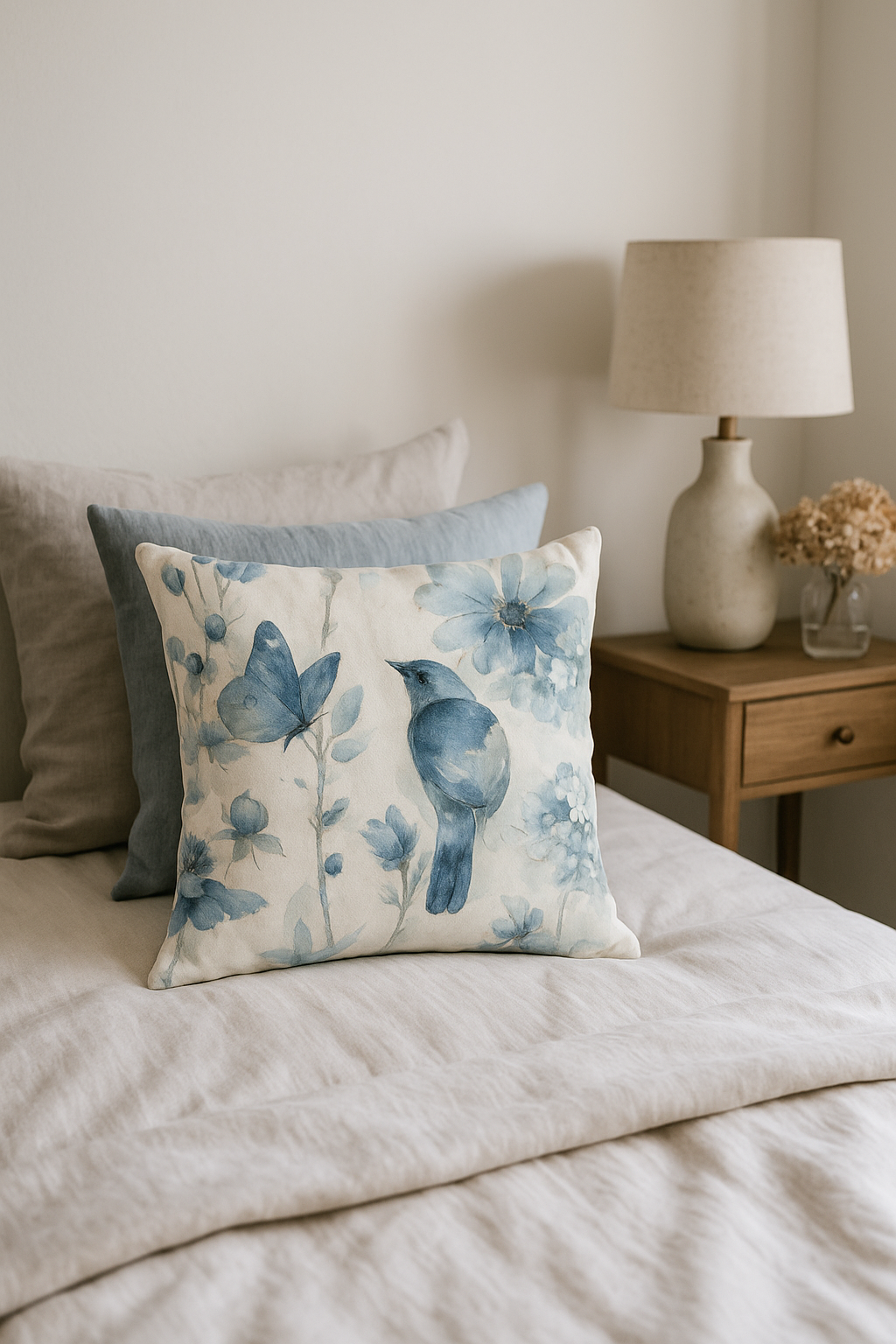 housse de coussin floral motif ginkgo pour décoration intérieure
