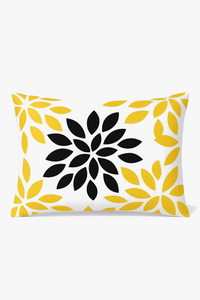housse de coussin géométrique jaune pour décoration intérieure