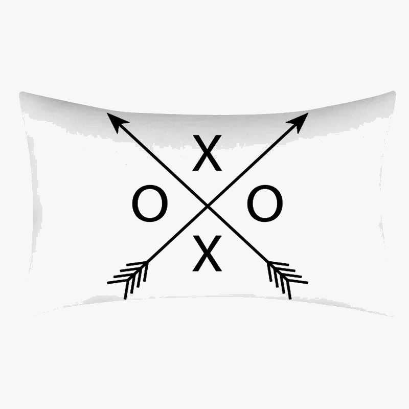 housse de coussin géométrique noir et blanc pour canapé