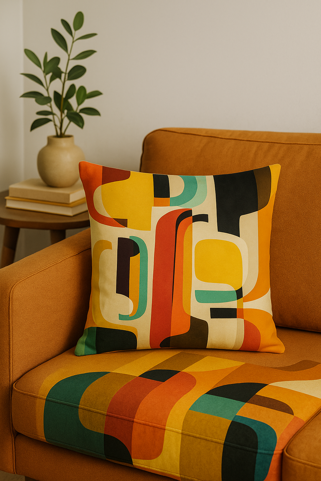 housse de coussin géométrique motif fleurs sauvages colorées