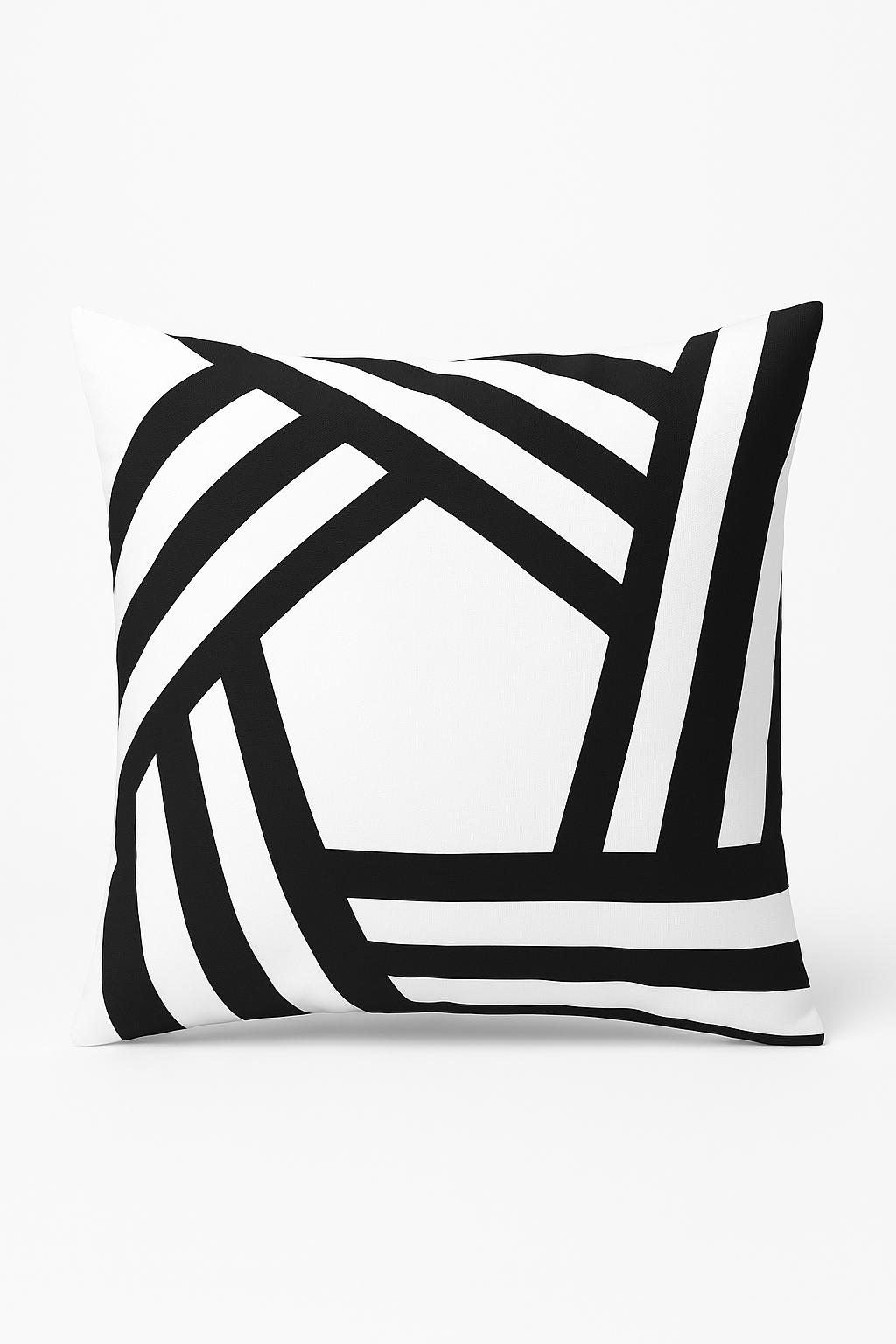 housse de coussin géométrique noir et blanc design moderne