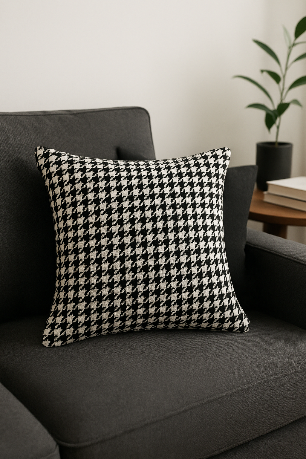 housse de coussin géométrique noir et blanc moderne