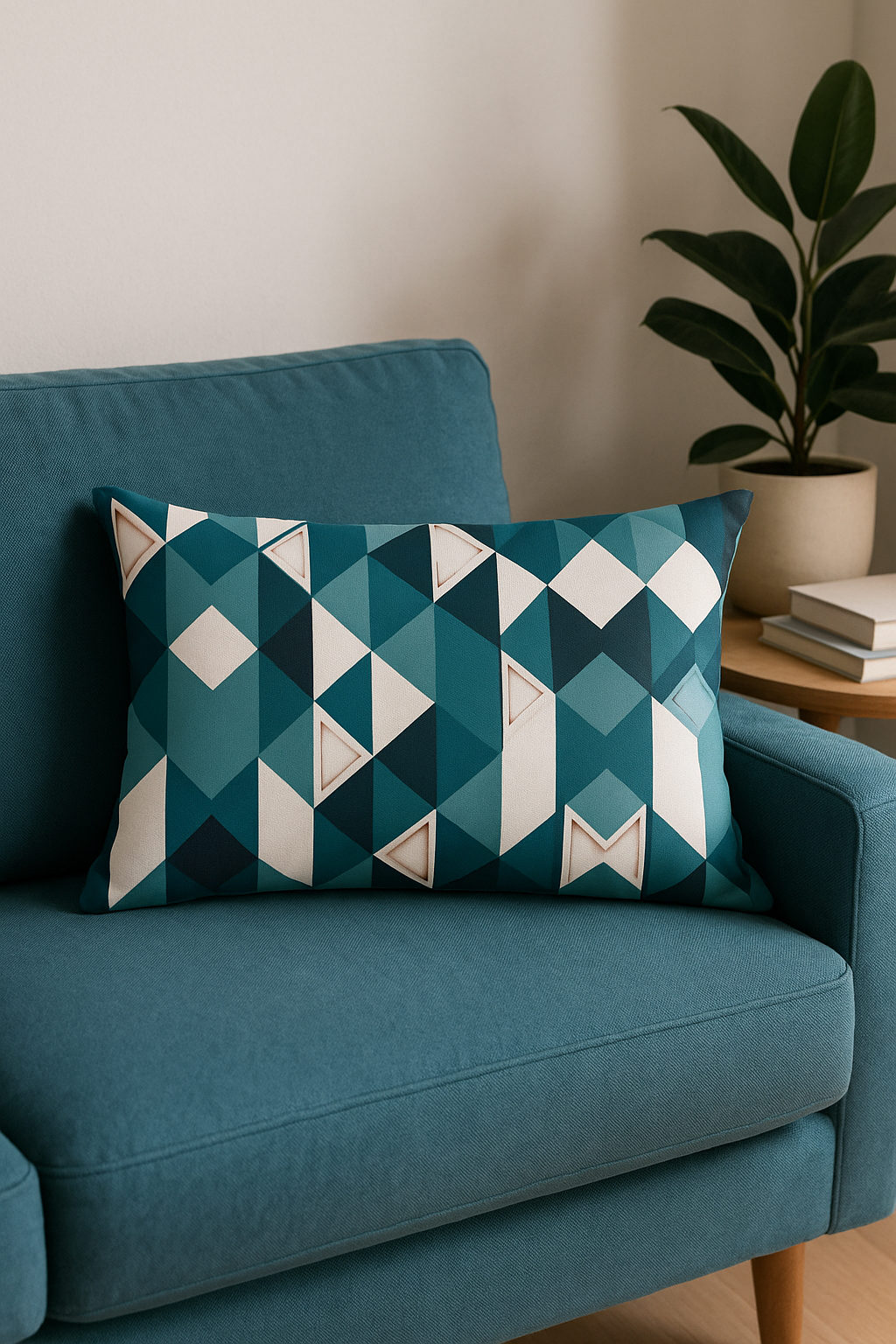 housse de coussin géométrique noir et jaune 30 x 50 cm - vue 3 sur 2