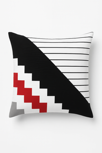 housse de coussin géométrique noir et rouge moderne