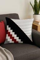 housse de coussin géométrique noir et rouge moderne
