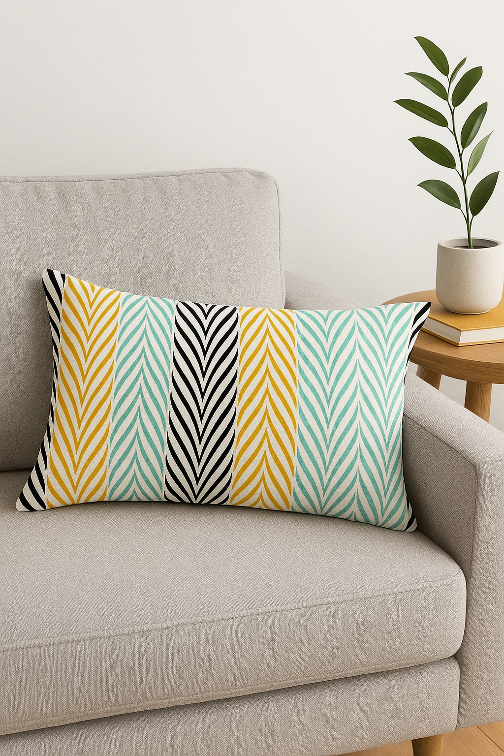 housse de coussin géométrique nordique rayée 30 x 50 cm