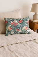 housse de coussin imprimée fleurs tropicales 30x50 cm décorative