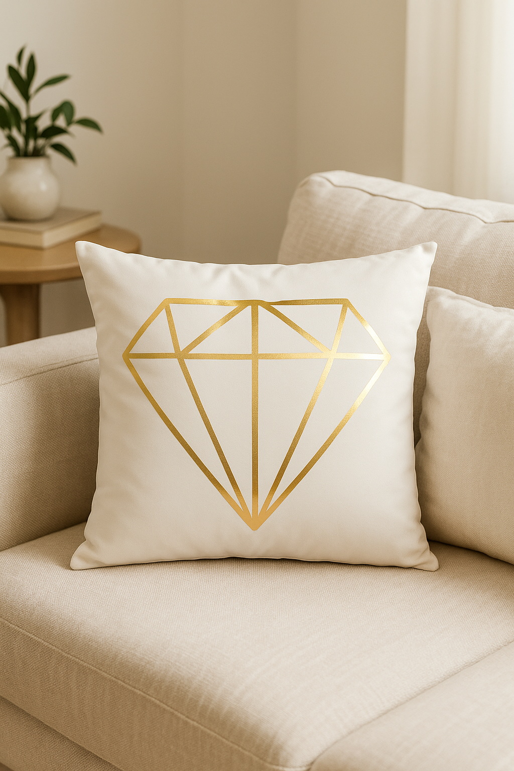 housse de coussin moderne motif géométrique feuille verte