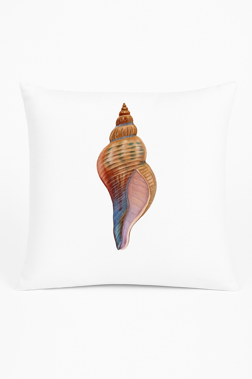 housse de coussin motif coquillage pour décoration marine