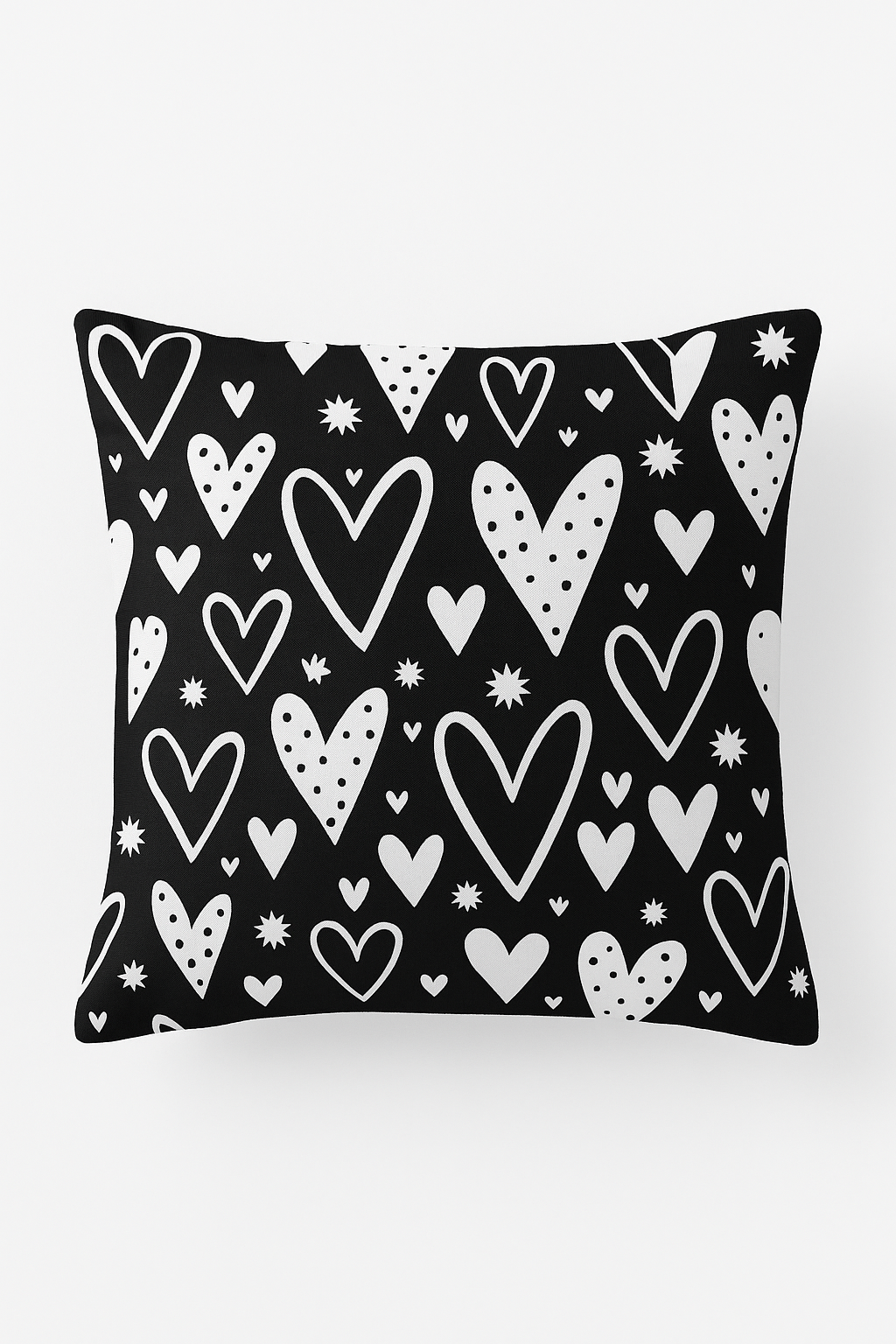 housse de coussin noire et blanche géométrique moderne et épurée