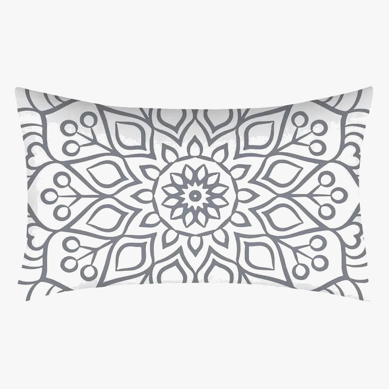 housse de coussin polyester motif mandala géométrique 30 x 50 cm